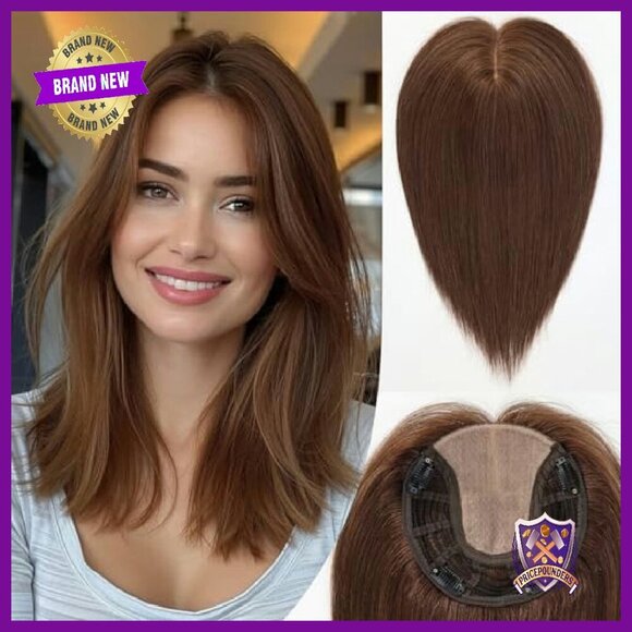 Large Base Human Hair Topper 7x7 Inch for Thinning Hair Coverage main image 5